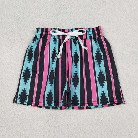 S0548 Kids Baby Boys Aztec Stripe Western Swimming Trunks Bottom