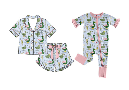 26.1.21 Custom (Moq 3 or 5) Sibling Baby Boy Clothes duck Short Sleeve Shorts Sets and Romper