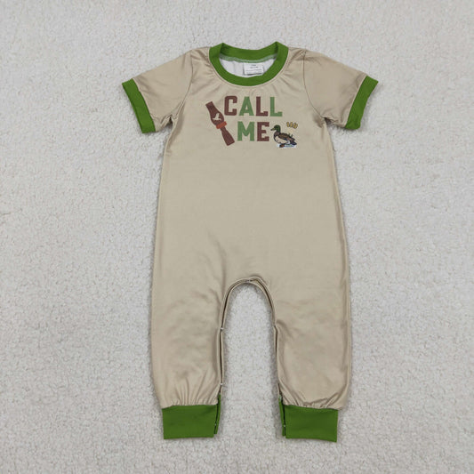 RTS NO MOQ（In Stock) SR3684 Call me duck green short-sleeved bodysuit