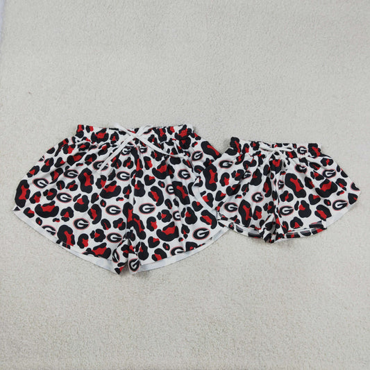 Mama and Me Baby Girls Black Leopard G Team Yoga Active Ruffle Shorts Bottom