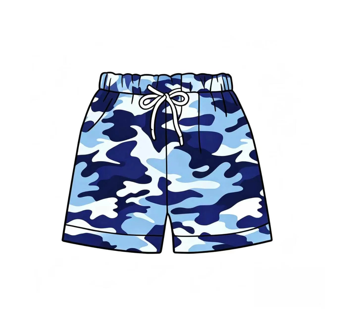 Custom Order Baby Boys Blue Camouflage Shorts Bottoms
