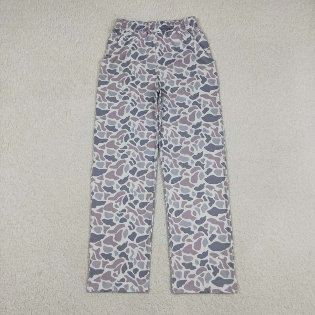 P0994 Adult Women Southern Light Grey Camo Pockets Straight Pants Bottom