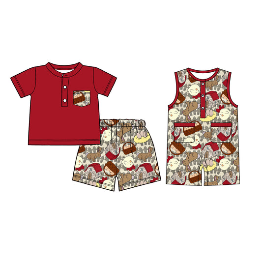 26.1.6 Custom MOQ:3 or 5 pcs each design milk silk Sibling baby boy clothes easter short sleeve shorts sets and romper