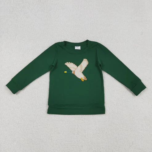 10.20 Sibling Baby Boys Girls Embroidery Ducks Dogs Fishing Southern Hunting Tee Shirts Top