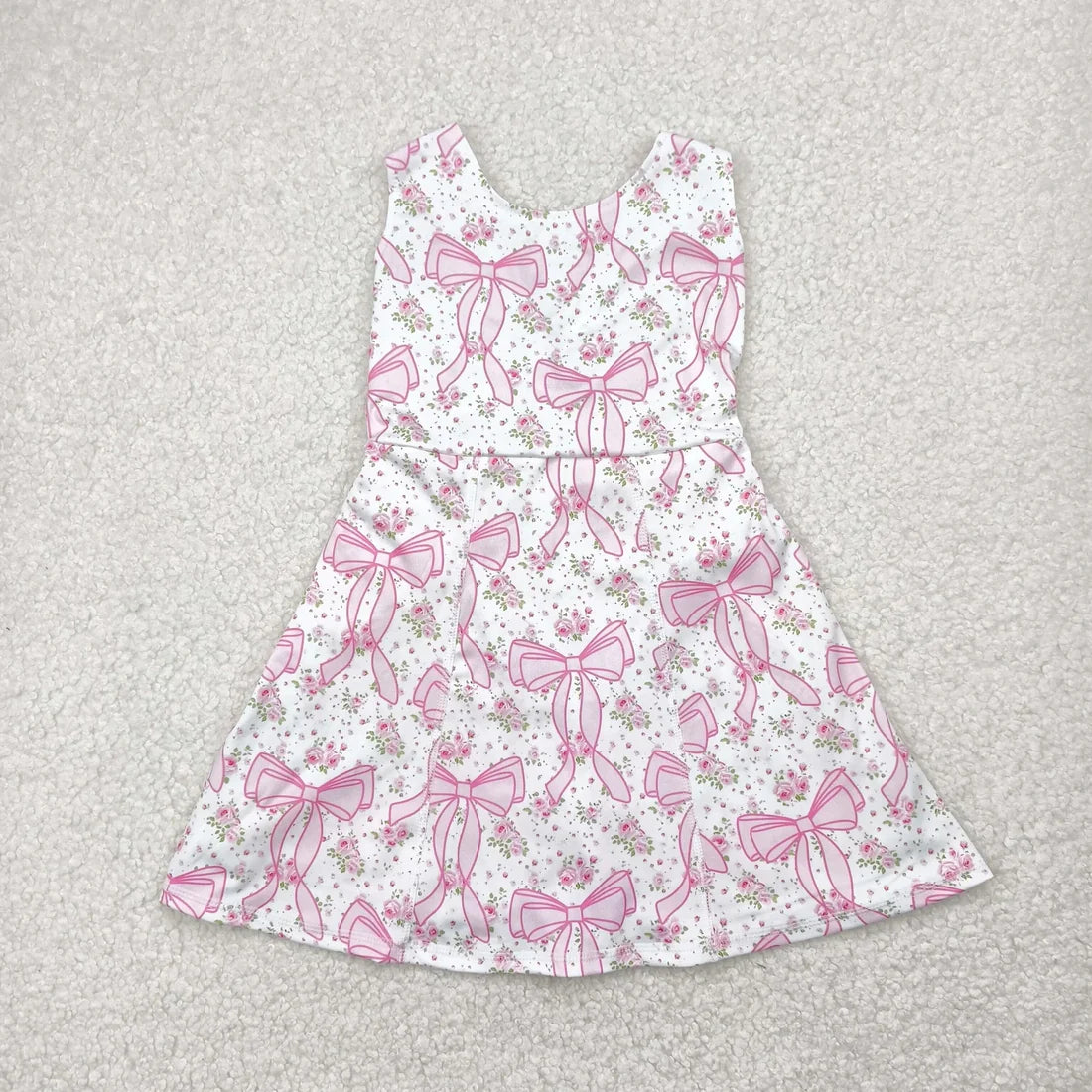 6.2 Sibling Baby Girls Strap Strawberry Floral Skorts Yoga Knee Length Dresses