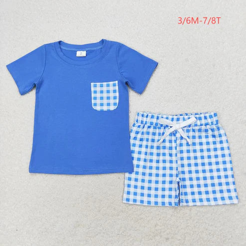 4.19  Sibling Baby Boys Cotton Pocket Top Shorts Outfits Sets