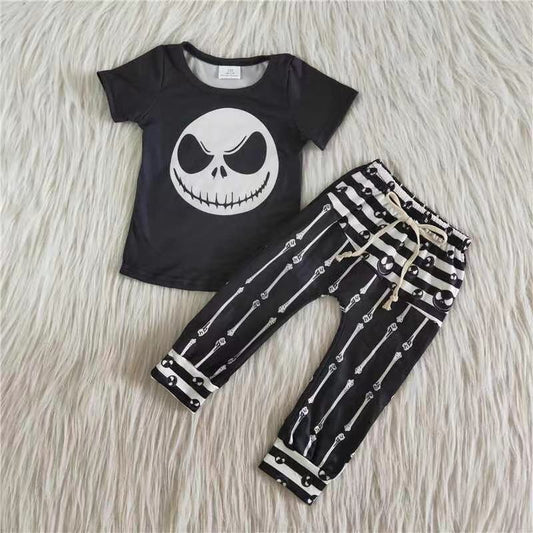 9.1 RTS NO MOQ A0-15 Kids Clothing Boys Short Sleeve Top And Long Pants Cartoon Print