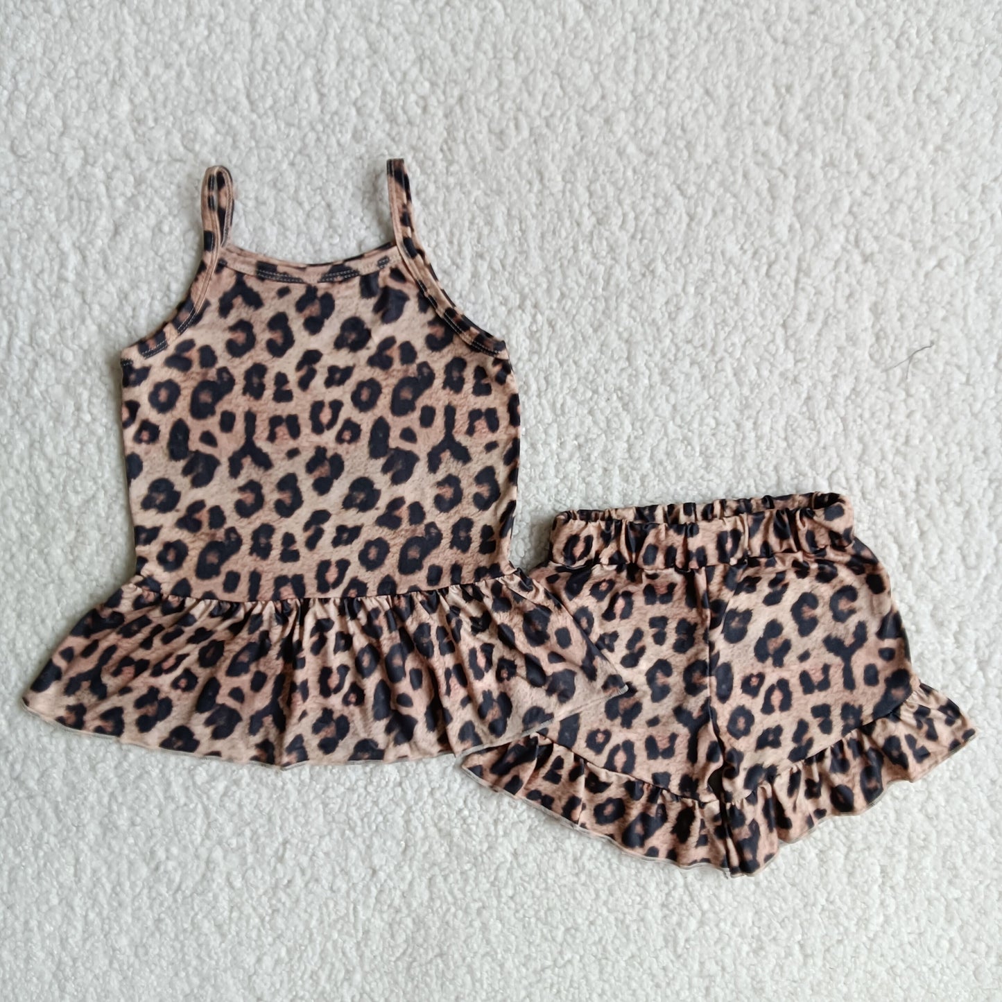 A10-12 Leopard print halter two-piece set