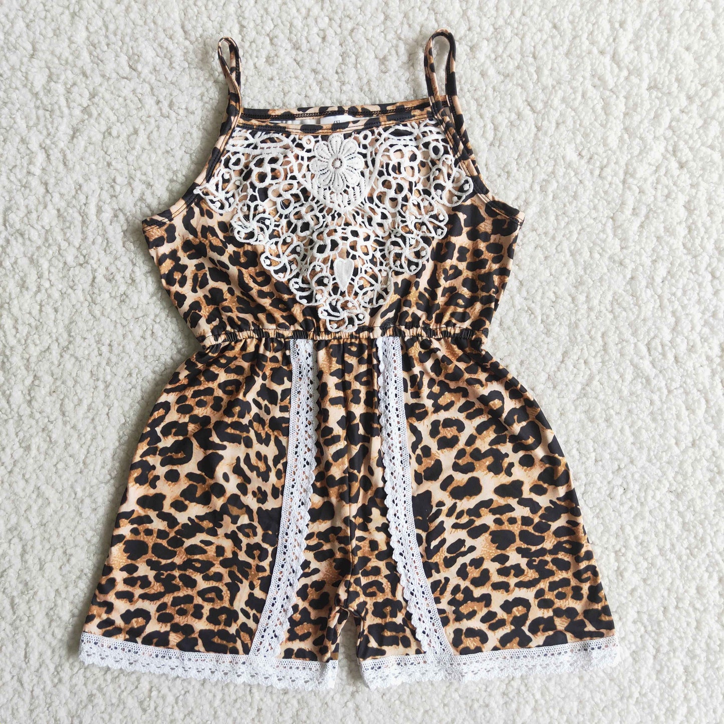 RTS NO MOQ（In Stock ) A15-12 leopard suspender top with shorts  jumpsuit