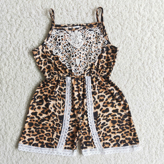 RTS NO MOQ（In Stock ) A15-12 leopard suspender top with shorts  jumpsuit