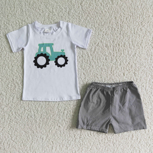 5.17 RTS NO MOQ A9-23 Tractor white top plaid pants