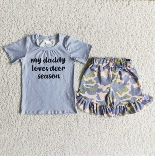 5.12 RTS NO MOQ B11-22 daddy gray short sleeve camouflage shorts