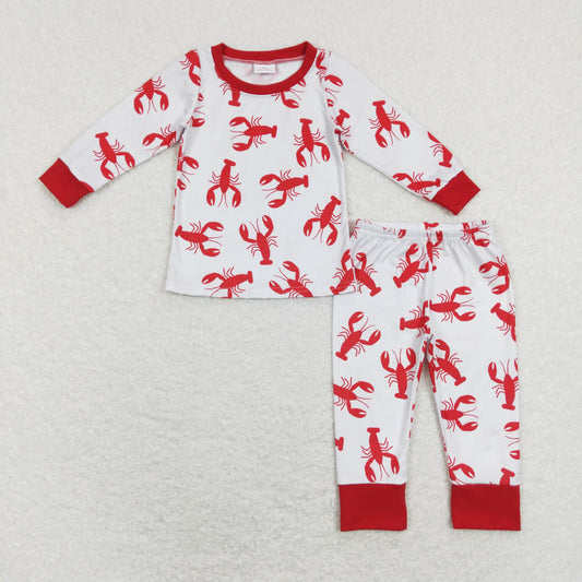 RTS NO MOQ（In Stock) BLP0441 baby boy clothes lobtser Long-Sleeve pants sets