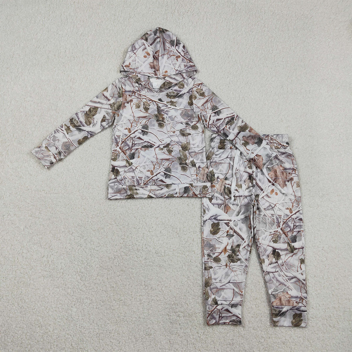 Kids Baby Boy Southern Leaves Camo Pockets Hoodie Jogger Clothes Sets BLP1400