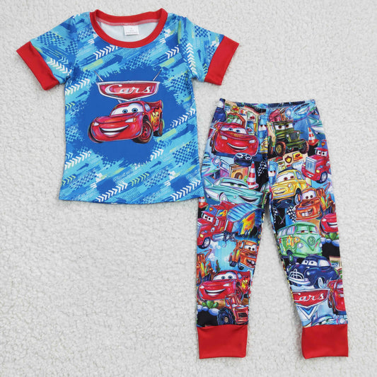 BSPO0090 Baby Boy Cartoon Car Pants Clothes sets