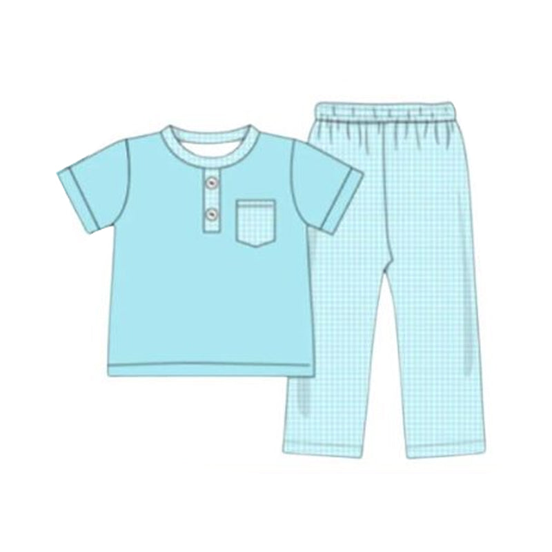 Pre-order no moq BSPO0666 toddler boy clothes blue short sleeve pants outfit-26.1.5