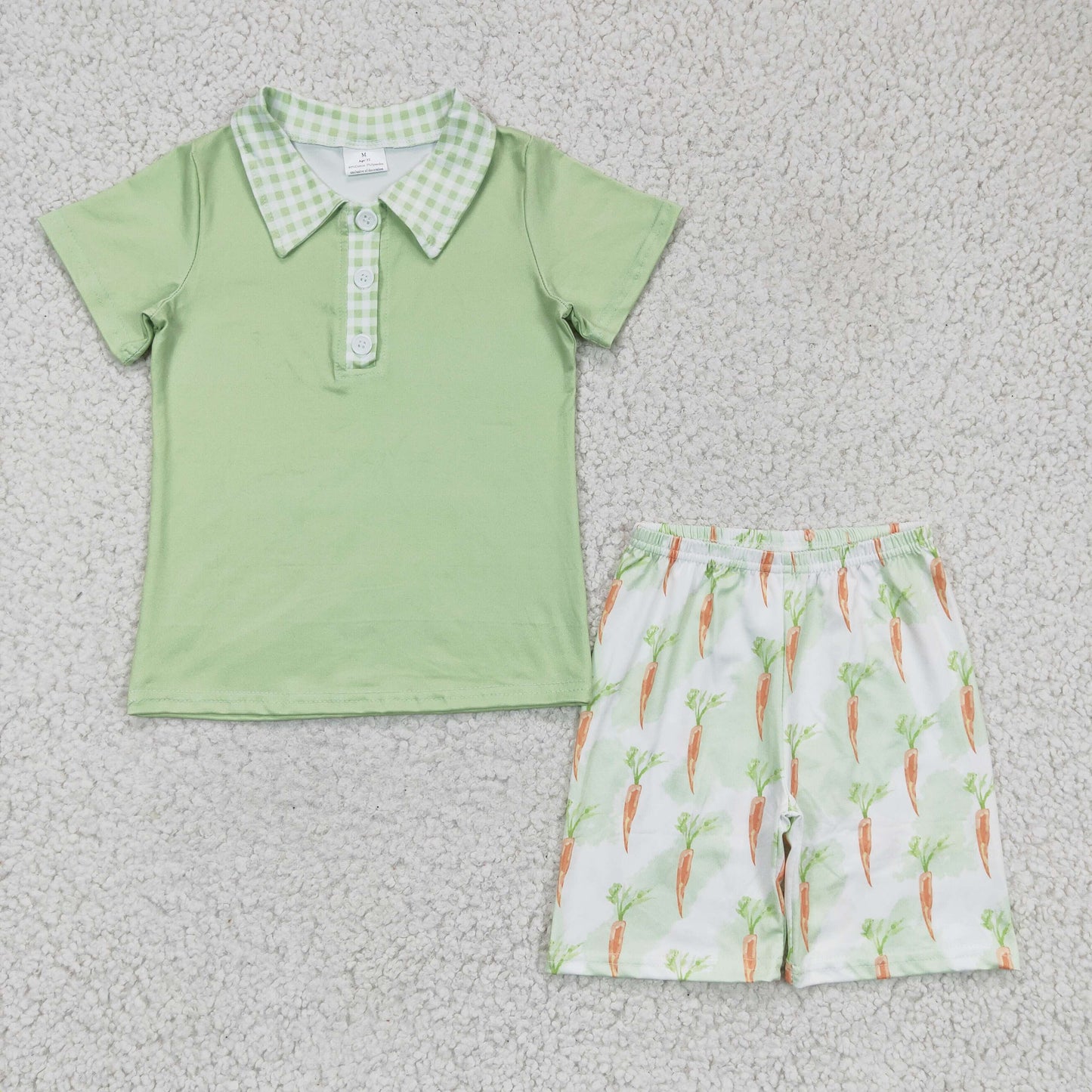 BSSO0095 Baby Boy Easter Carrot shorts sets