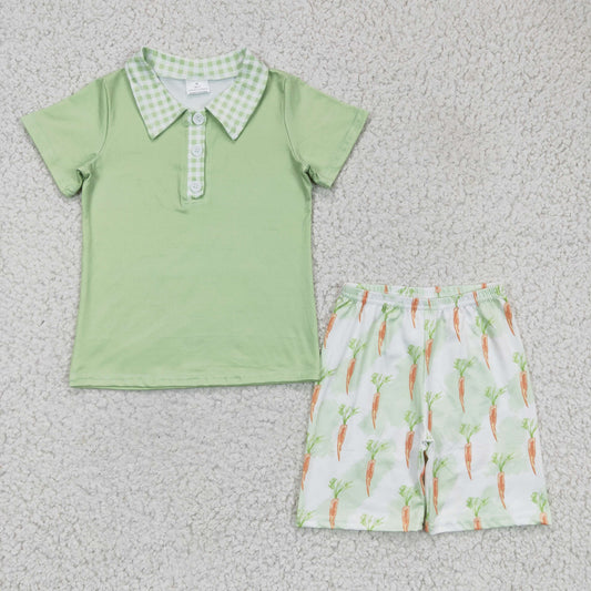 BSSO0095 Baby Boy Easter Carrot shorts sets