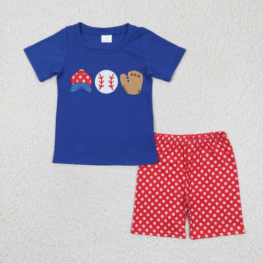 BSSO0098 Baby Boy Baseball Summer Shorts Sets
