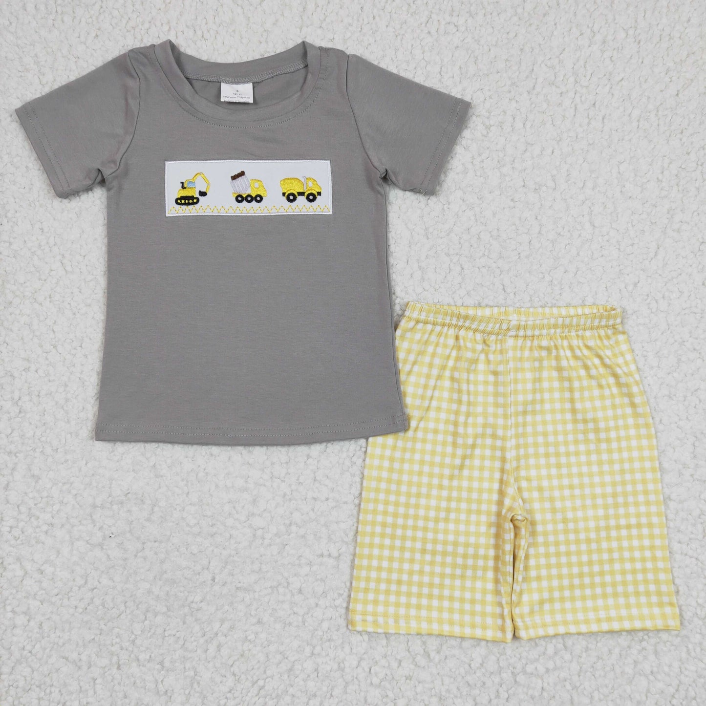 BSSO0124 Baby Boys Construction Summer Shorts Clothes Sets