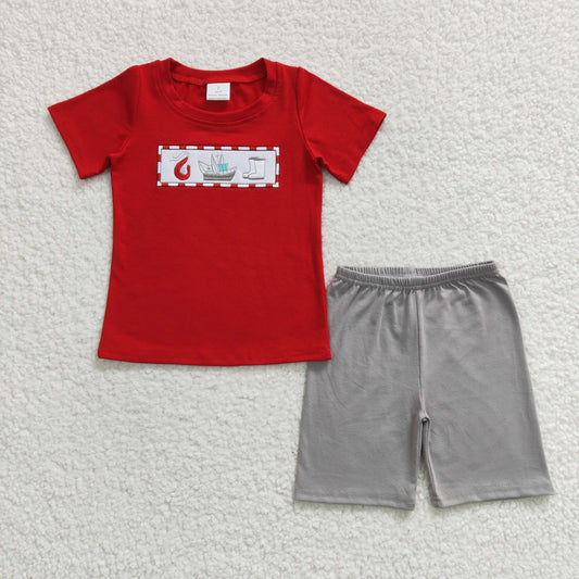 BSSO0144 Baby Boy Lobster Boats Summer Shorts Sets