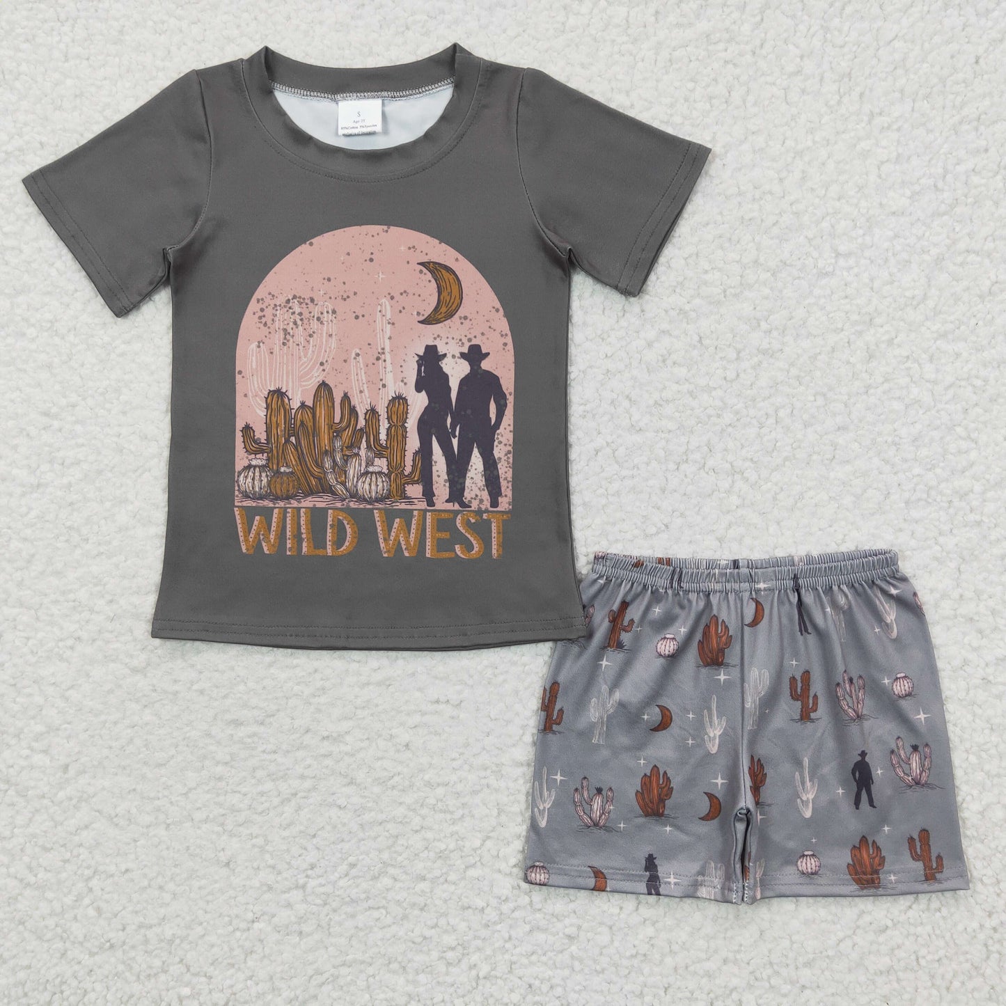 BSSO0187 Baby Boy Wild Western Summer Shorts Sets