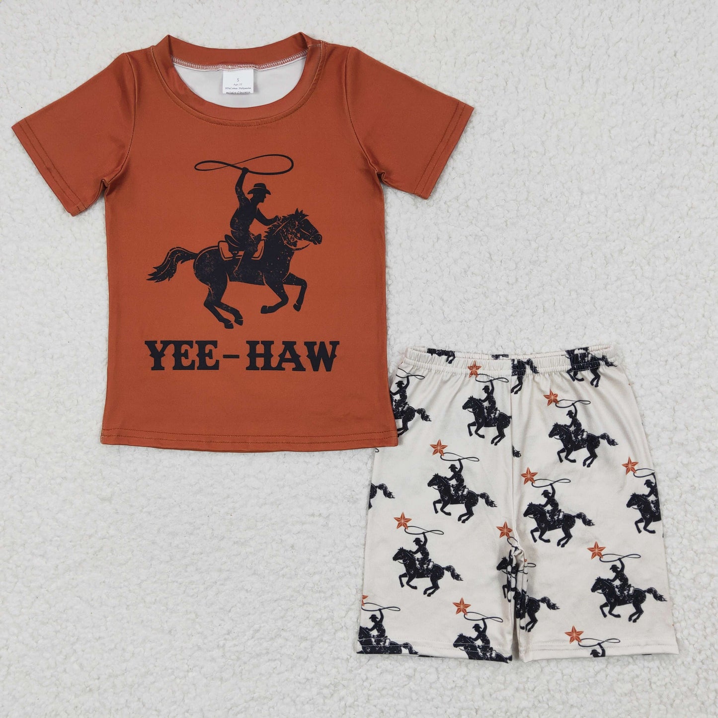 BSSO0189 Baby Boys Rodeo Western Summer Shorts Sets
