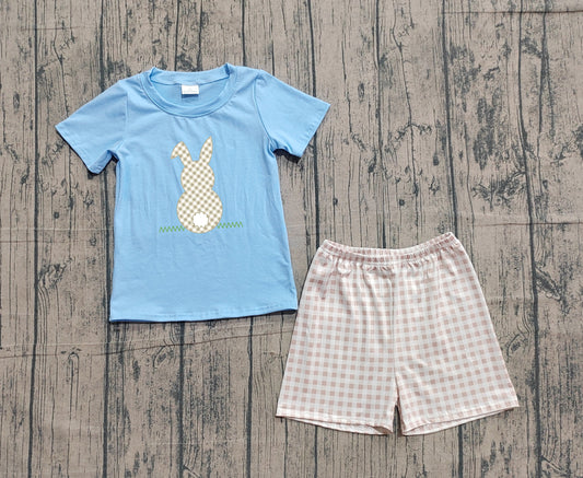 Pre-order no moq BSSO0305 pre-order baby boy clothes embroidery easter short sleeve summer outfit-26.1.19