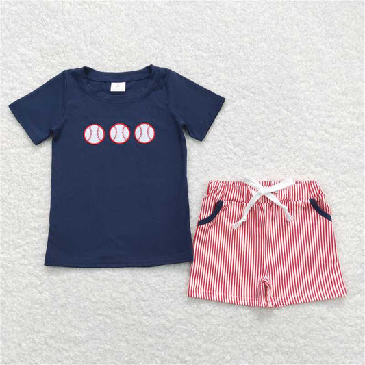 BSSO0351 Baby Boy Baseball Sleeveless Shirts Tops Shorts Outfits Clothes Sets