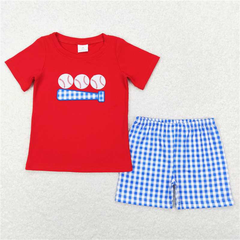Baby Boy and Girl Outfits Kids Romper Baseball Embroidery Designs Sibling Clothing