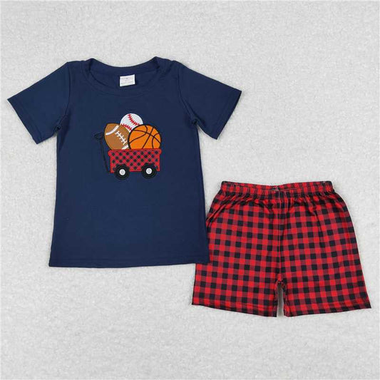 BSSO0424 Baby Boy Balls Tee Shirts Top Shorts Boutique Outfits Clothes Sets