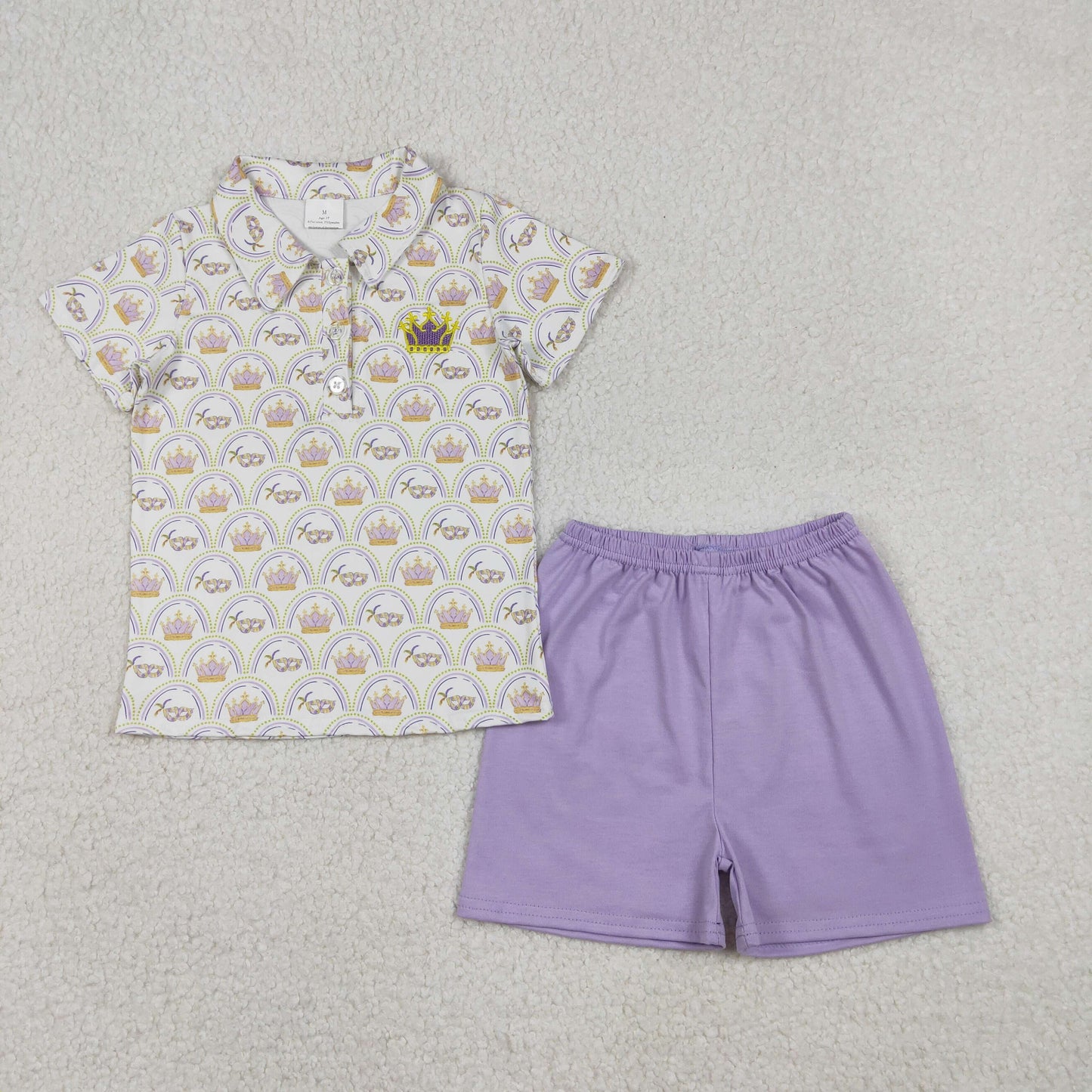Sibling Baby Girls boys clothes embroidery mardi gras short sleeve shorts Clothes Sets and Dresses
