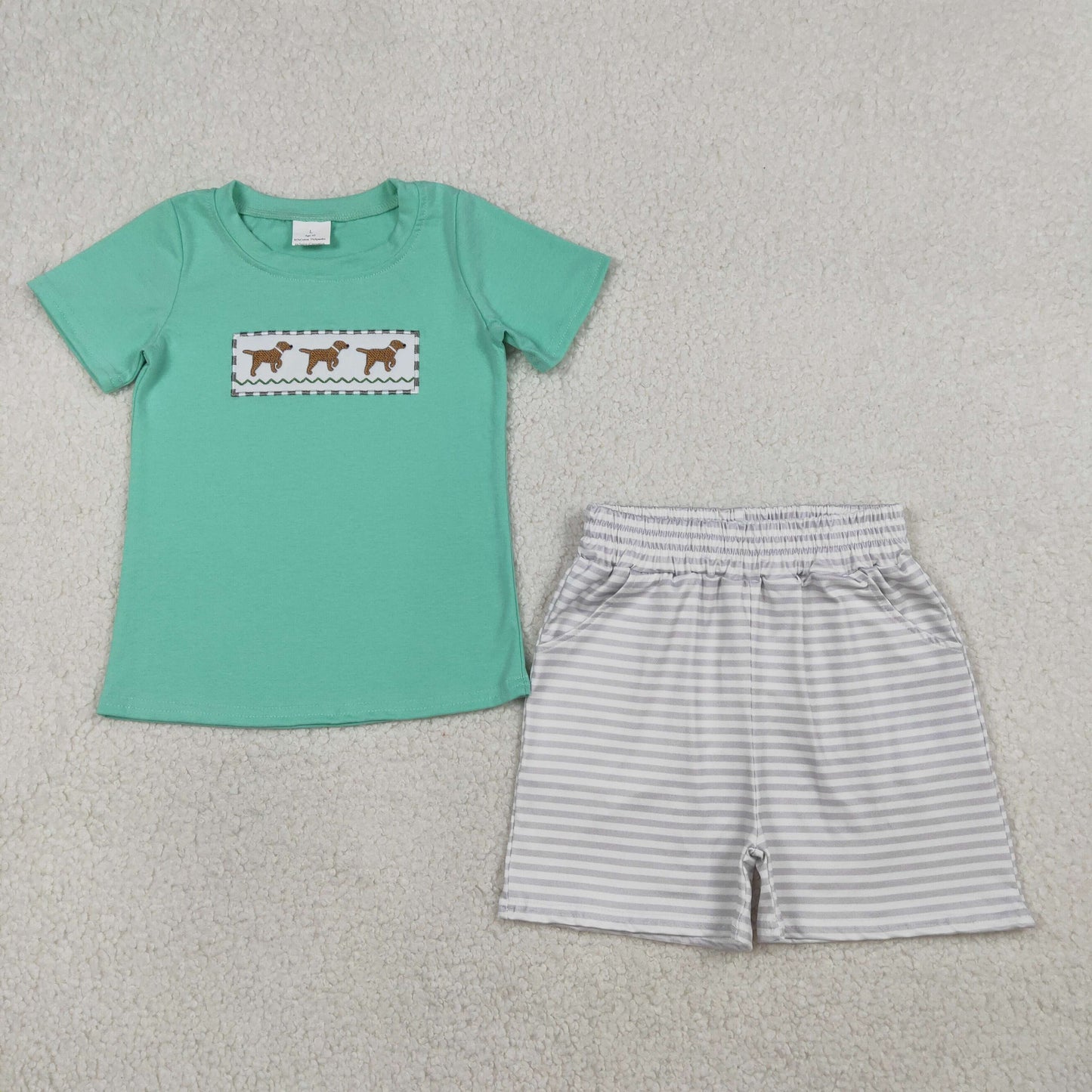 Sibling Baby boy clothes Embroidery short sleeve shorts sets and Rompers
