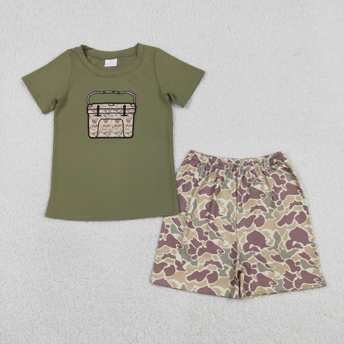 Sibling Baby girl boy clothes Embroidery camouflage short sleeve shorts sets and Rompers