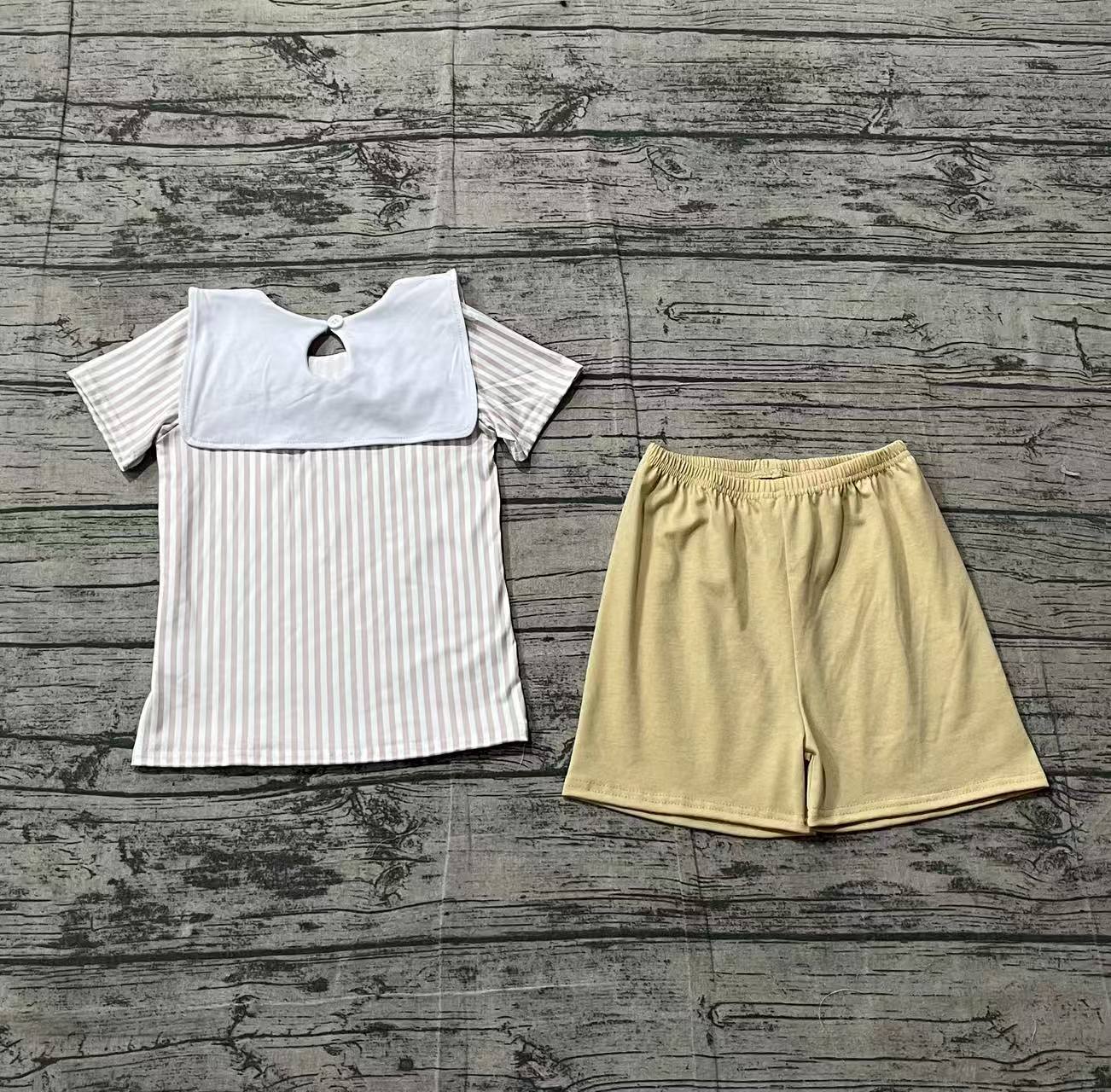 BSSO1777 pre-order baby boy clothes embroidery cross print toddler boy easter summer outfit-26.1.25