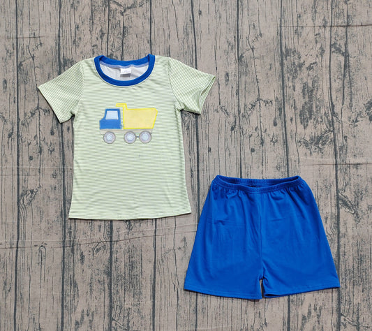 Pre-order no moq BSSO1833 pre-order baby boy clothes embroidery short sleeve summer outfit-26.1.19