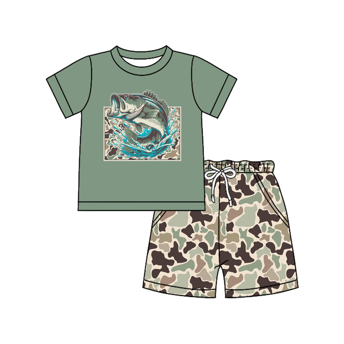 Pre-order no moq BSSO1835 pre-order baby boy clothes camouflage short sleeve summer outfit-26.1.1