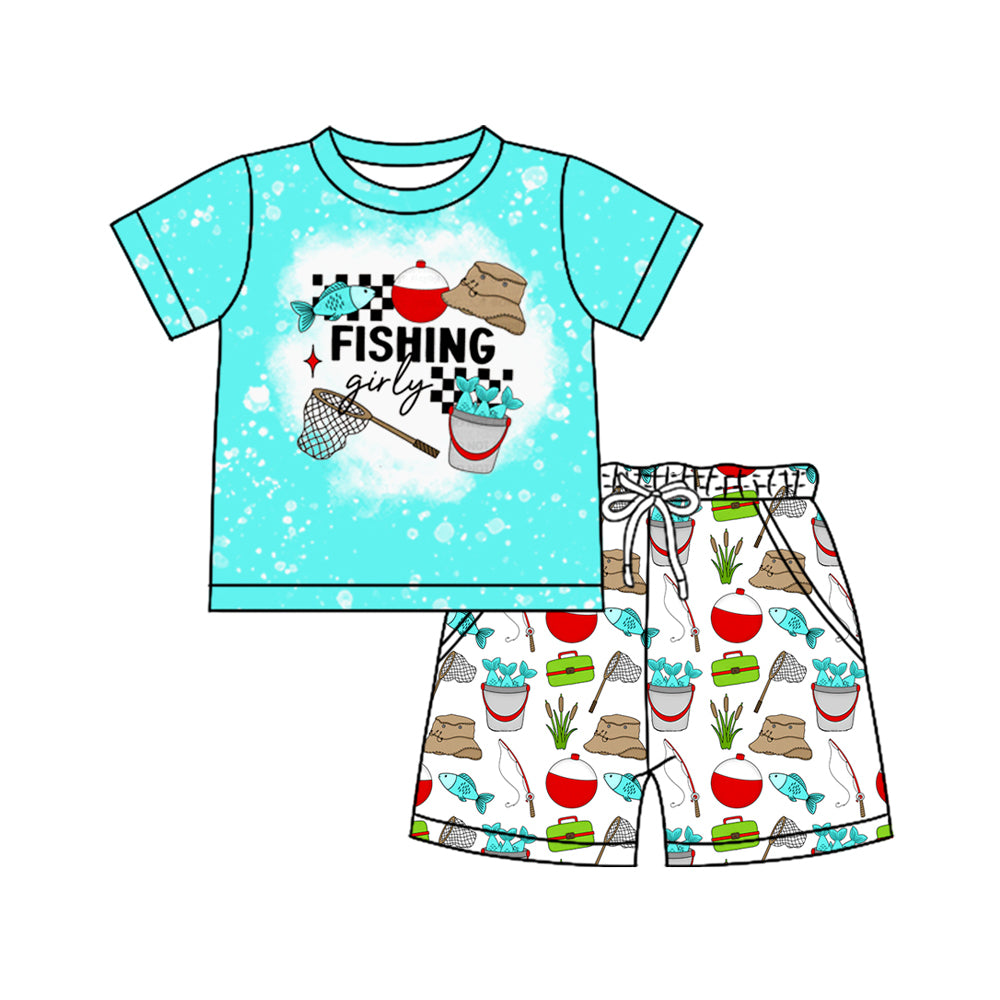 Pre-order no moq BSSO1861 pre-order baby boy clothes FISHING short sleeve summer shorts outfit-26.1.8