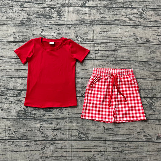 Pre-order no moq BSSO1884 pre-order baby boy clothes red short sleeve shorts summer outfit-26.1.24