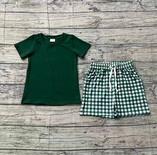 Pre-order no moq BSSO1885 pre-order baby boy clothes green short sleeve shorts summer outfit-26.1.25