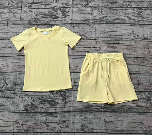 Pre-order no moq BSSO1888 pre-order baby boy clothes yellow short sleeve shorts summer outfit-26.1.25