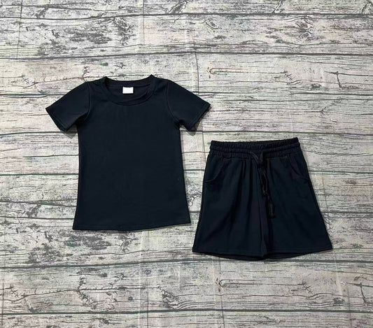 Pre-order no moq BSSO1889 pre-order baby boy clothes black short sleeve shorts summer outfit-26.1.25