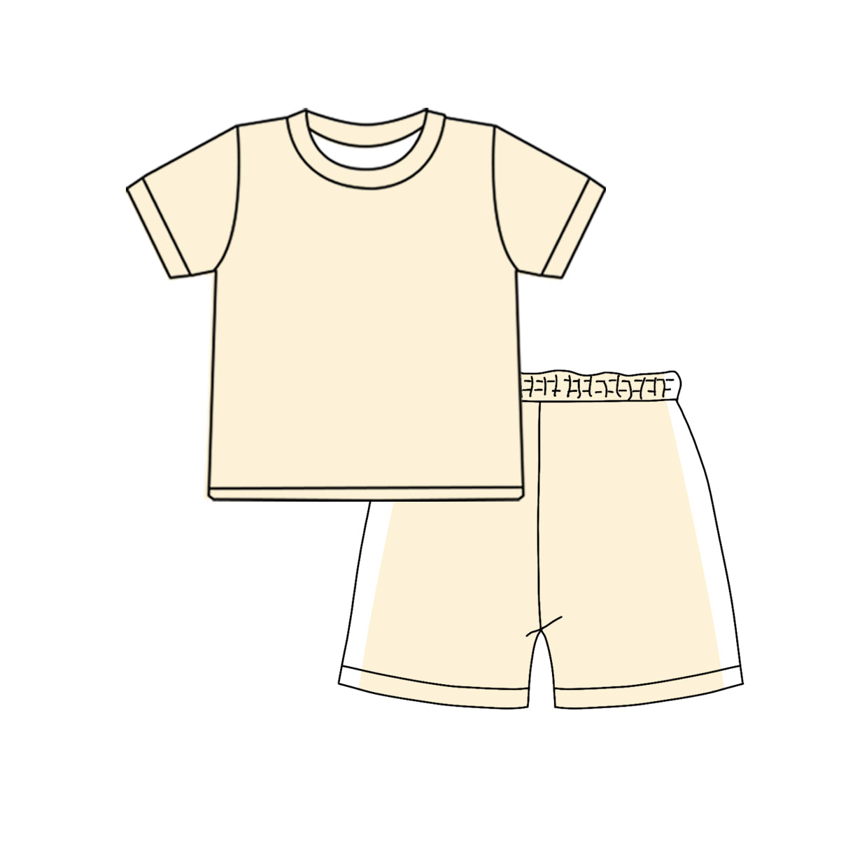 BSSO1926 Preorder Baby Boy Light Yellow Shirts Top Short Clothes Pajamas Sets