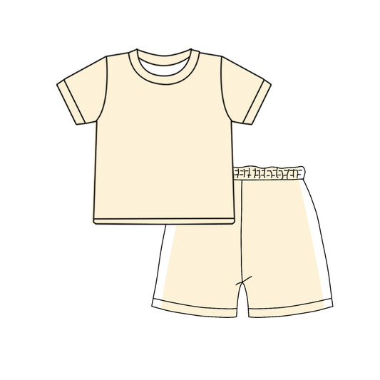 BSSO1926 Preorder Baby Boy Light Yellow Shirts Top Short Clothes Pajamas Sets