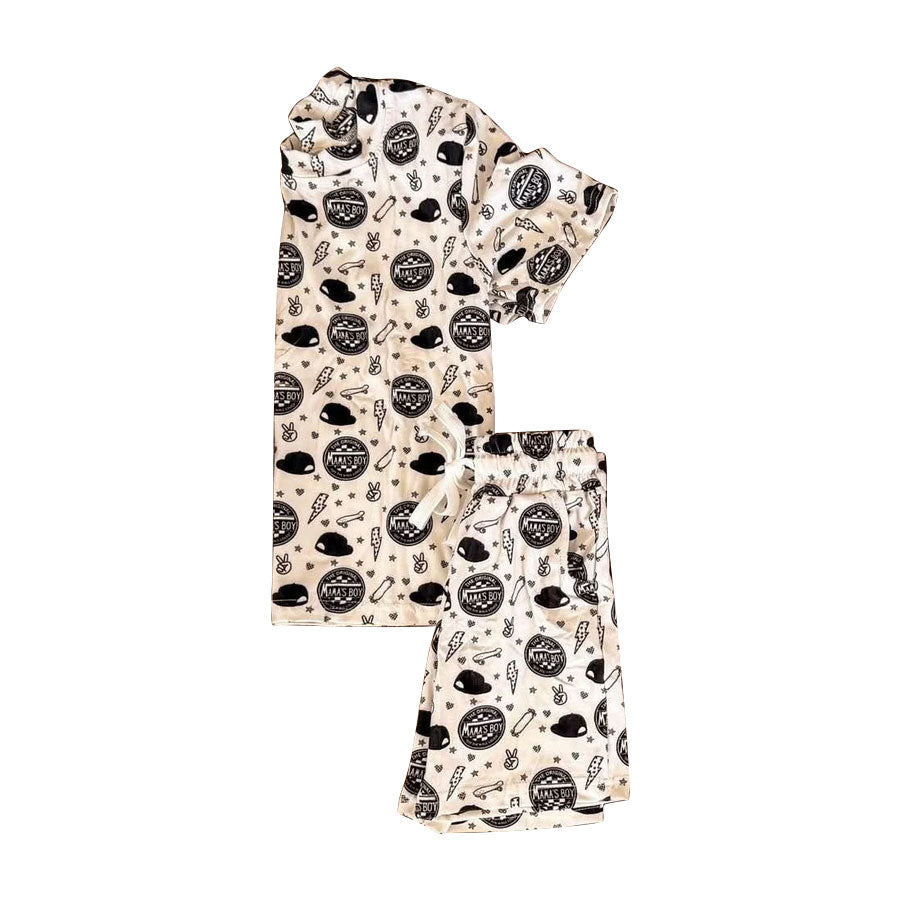 BSSO1962 Preorder Baby Boy Mama's Boy Stars Top Pockets Shorts Clothes Sets