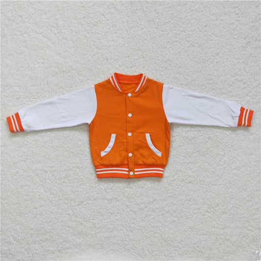 BT0268 Baby Kids Baseball Orange Long Sleeve Jackets