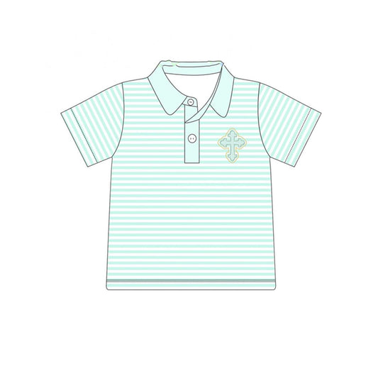 BT1045 Baby Boys Easter Cross Short Sleeve Tee Shirts Tops Preorder