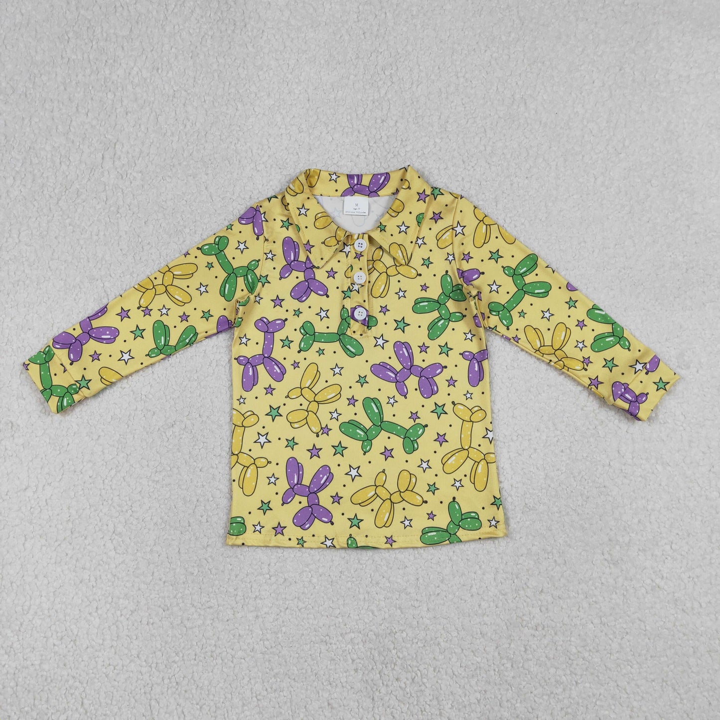 Sibling baby boys clothes summer mardi gras puppy long sleeve tops