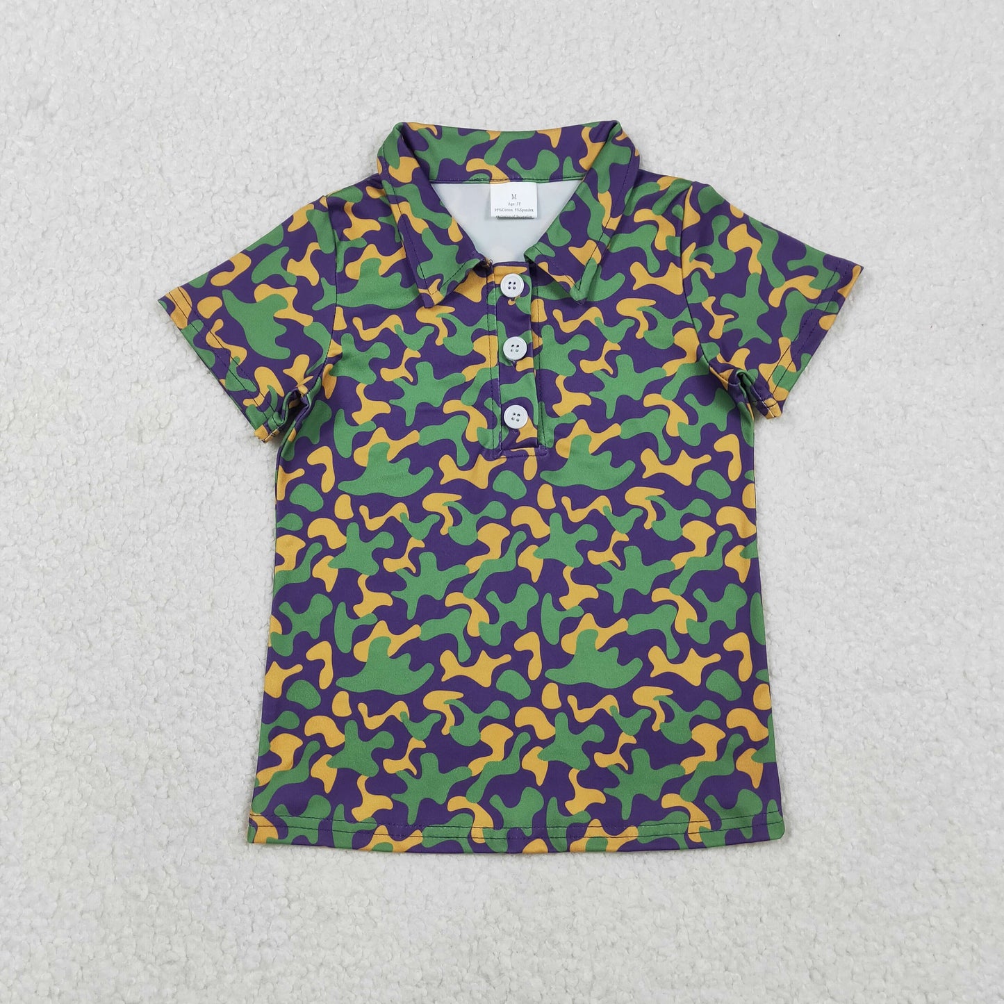 Sibling baby boys clothes mardi gras short sleeve tops