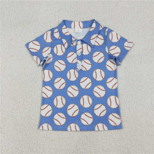 BT1578 Baby Boy Baseballs Team Button Polo Shirts Top